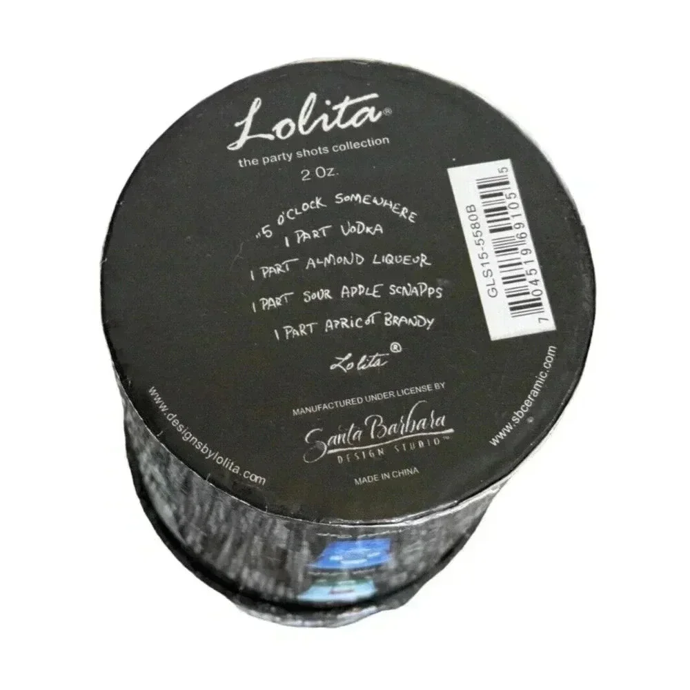 Lolita Party Shots 5 O'Clock Somewhere 2 oz Hand Painted Shot Glass With Box